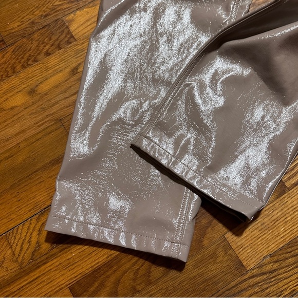 NWT Abercrombie & Fitch Curve Love Vegan Leather 90s Straight Pant Tan Size 24 L - Picture 8 of 14